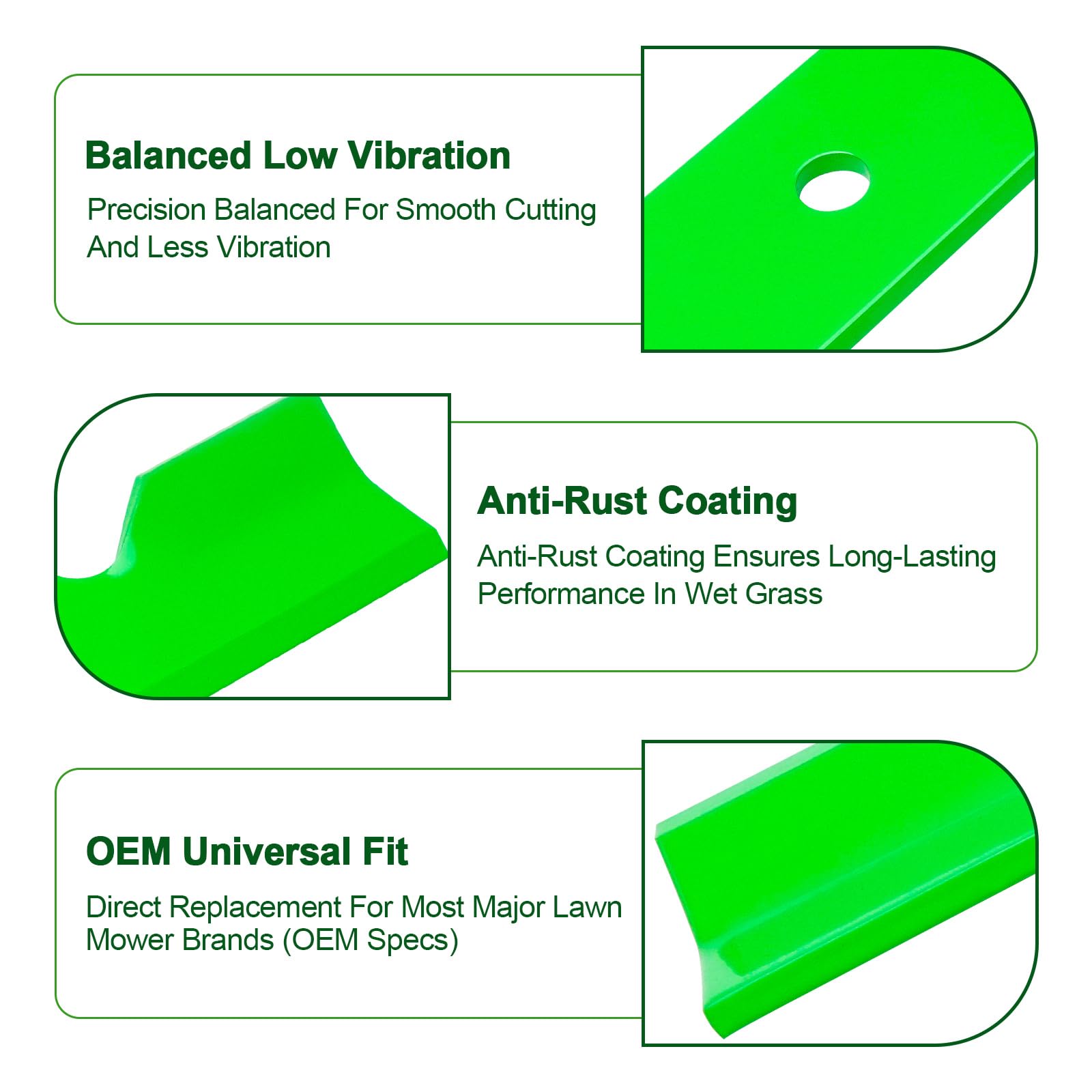 Cuchillas de cortacésped 5101755S compatibles con Ferris B ad Boy S Cag, etc. Cubierta de 61 pulgadas, reemplaza cuchillas 5101755, 5020842S, 15208425S, 48111, 481708, paquete de 3