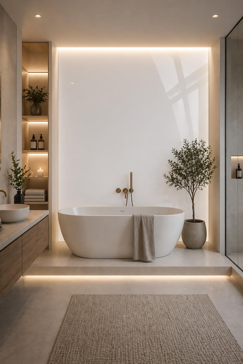 Shower Panel 1000mm Wide x 2.4m Wet Wall Bathroom Cladding PVC 10mm Thick (White Gloss 1m) โ image 1