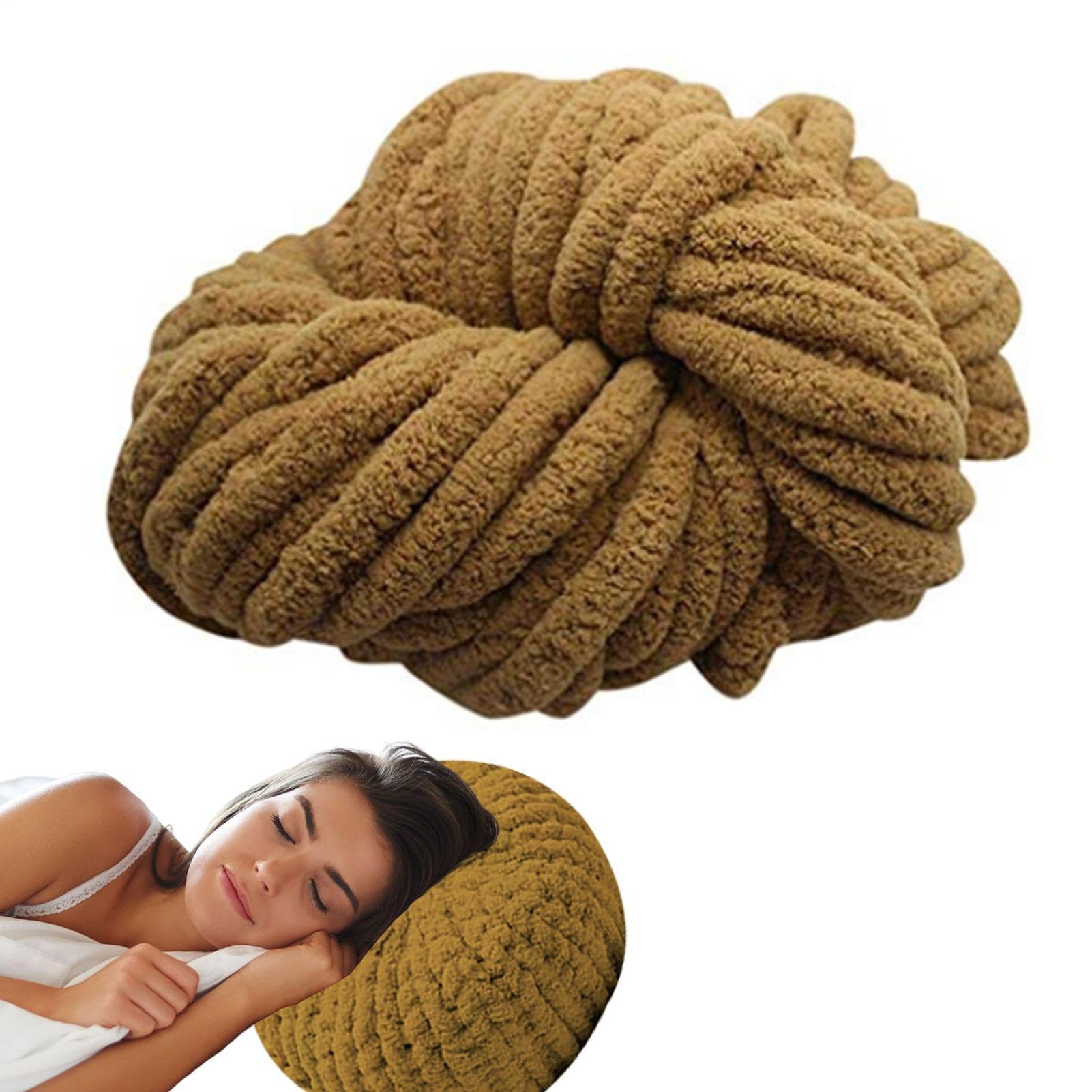 – Chunky Chenille Yarn - Thick Hand Knitting Chunky Yarn - Soft Comfortable Carpet Scarf Crocheting Crafting Accessories for Caps Gloves Sweaters Bathrobes Pet Beds Home