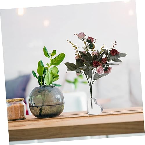 Miniatura 2 de BESTOYARD 2 piezas de base de arreglo floral de acrílico alto jarrones de vidrio transparente para el hogar, jarrón grande para piso, florero de
