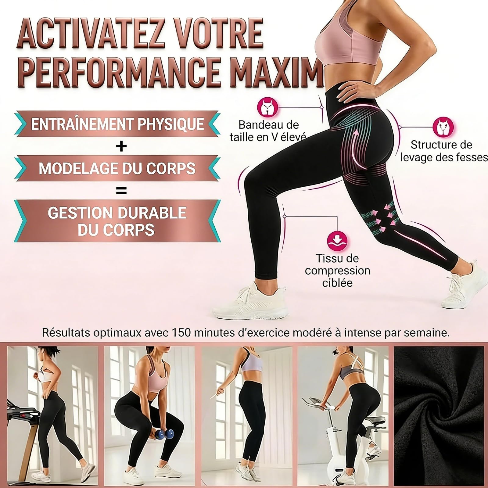 Luveon Women's 3D Anti-Cellulite Leggings Sewing Lipedema Compression Slimming Leggings Sport Women Scrunch High Waist Without Leggings Push Up Stretch Yoga Running Fitness Sculpting Pants - 4