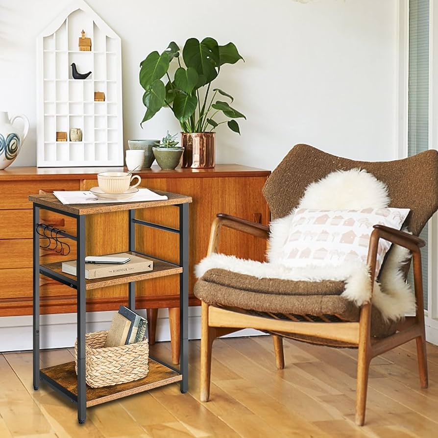 Amazon｜OUTBROS サイドテーブル コンパクト ヴィンテージ風 ナイト