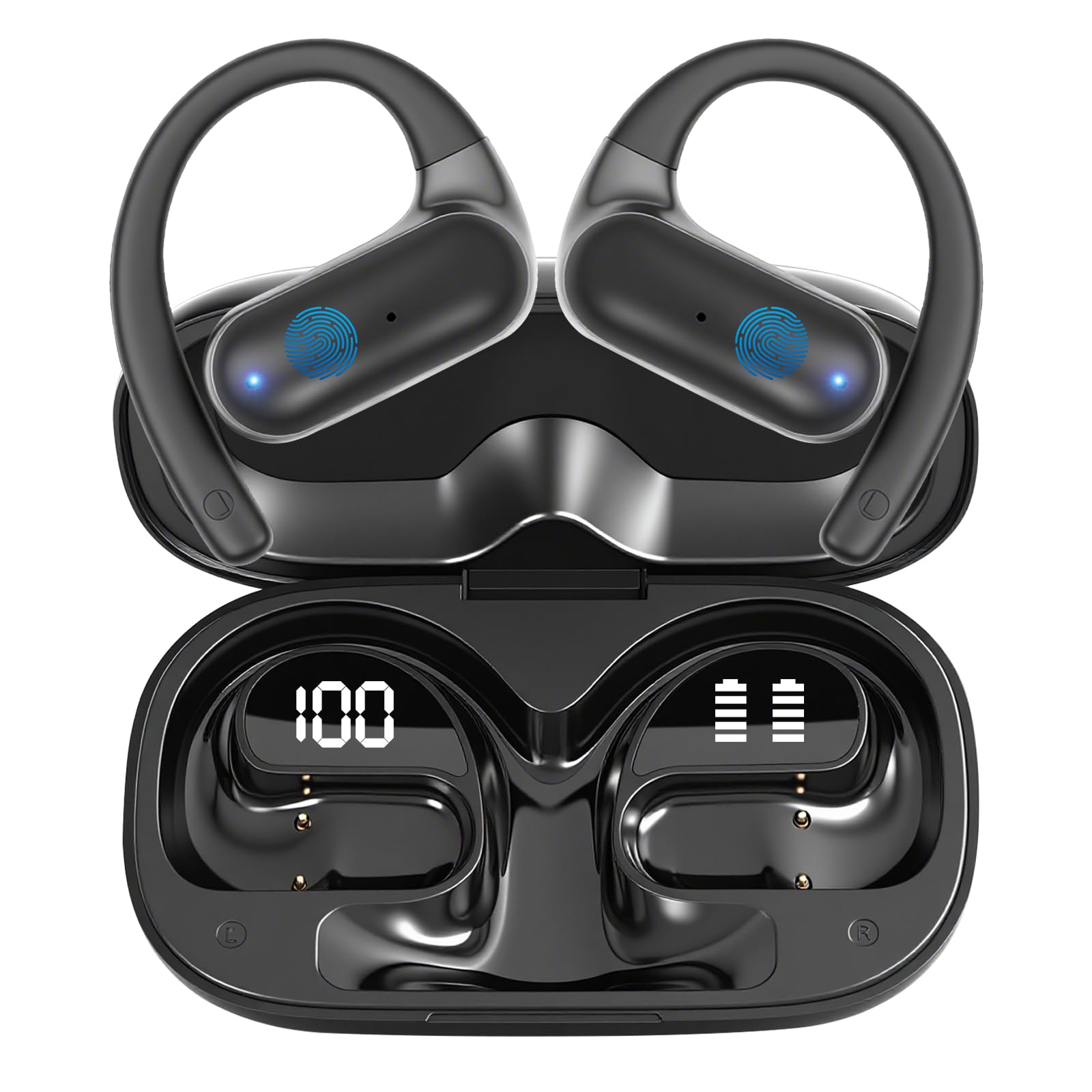 PPBP AI Real Time Translation Earbuds, 182 Language Translator Earbuds Wireless Bluetooth 6.1, Translating Earbud for Business Travel Learning with Charging Case, Matte Black