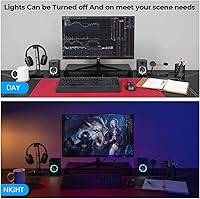 Vista 7 de OROW Computer Speakers,USB Powered Desktop Speakers with 6 Lights Modes,Bluetooth 5.0&3.5mm AUX Speaker,RGB Gaming Speakers for PC/Monitor(Black)