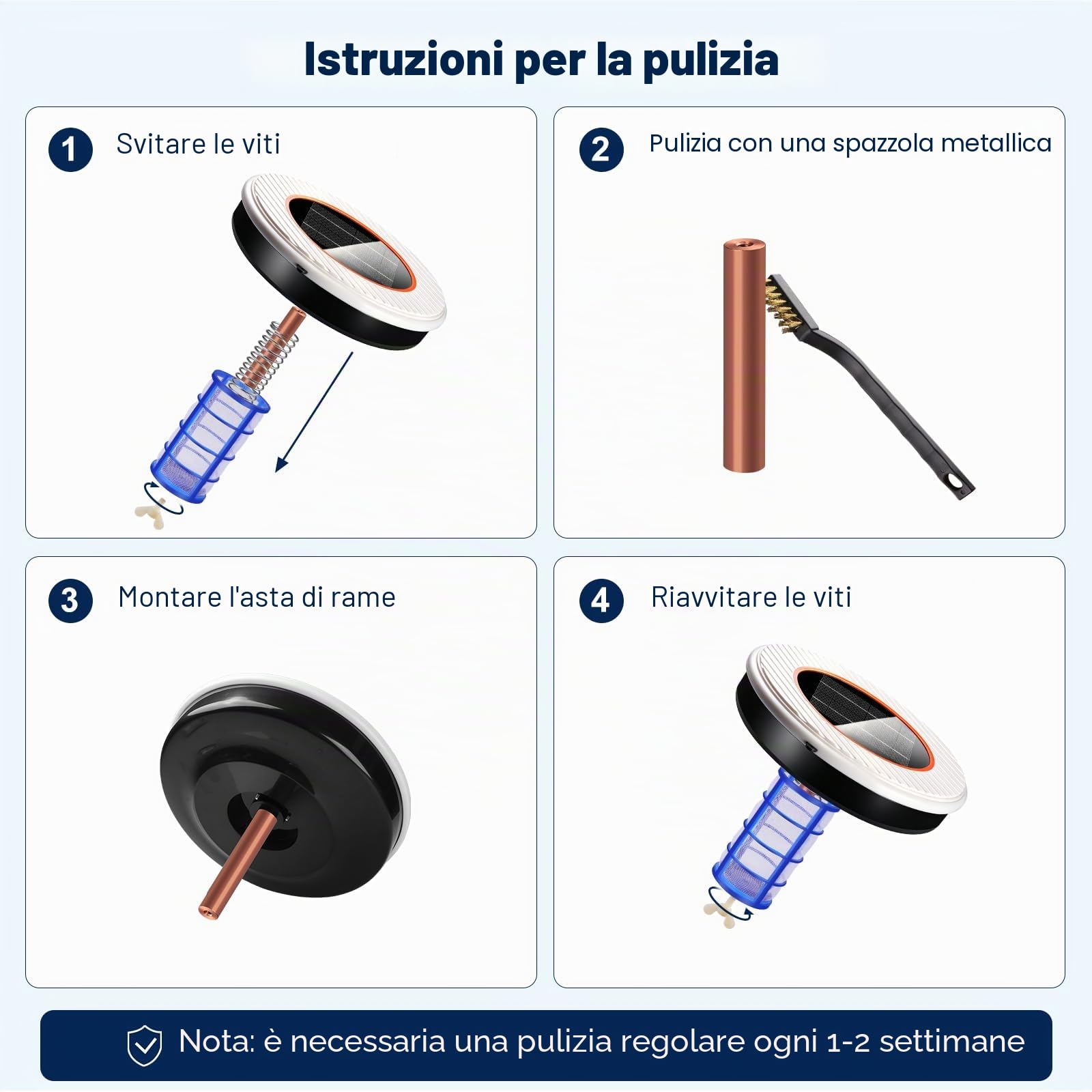 Ionizzatore Solare per Piscina, Ionizzatore in Rame per Piscine Fuori Terra e Interrate, Fino a 35,000 Gal, IP68 Impermeabile, Ionizzatore Galleggiante per Piscine