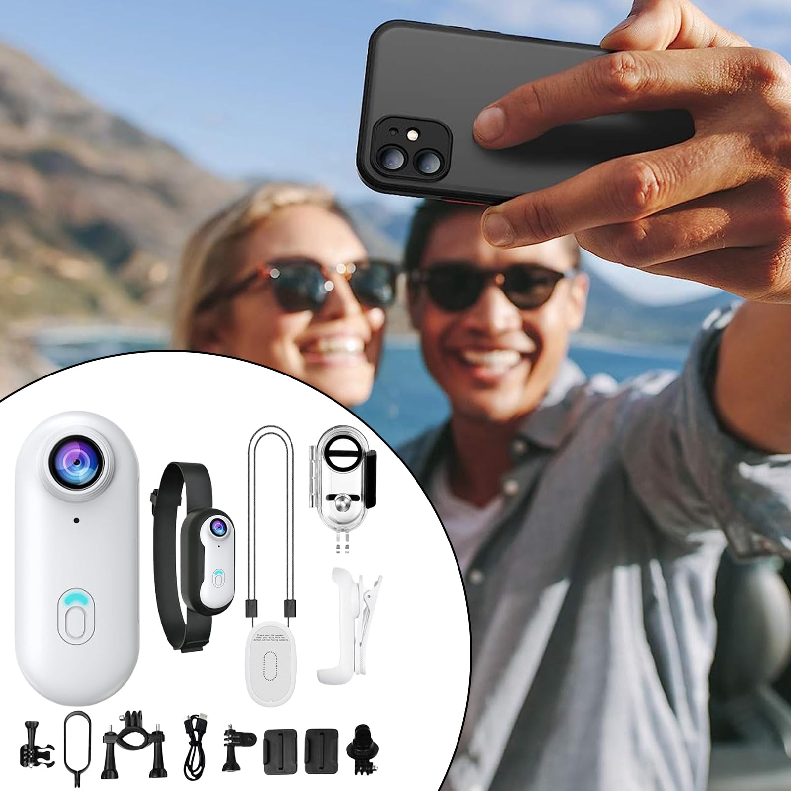 Cámara Pulgar Pequeña Portátil Impermeable Vestible | Cámara Pequeña Para Vlogging Deportes Aire Viajes Bici Ciclismo Montar Correr Senderismo Gimnasio Mascotas Senderismo Montar