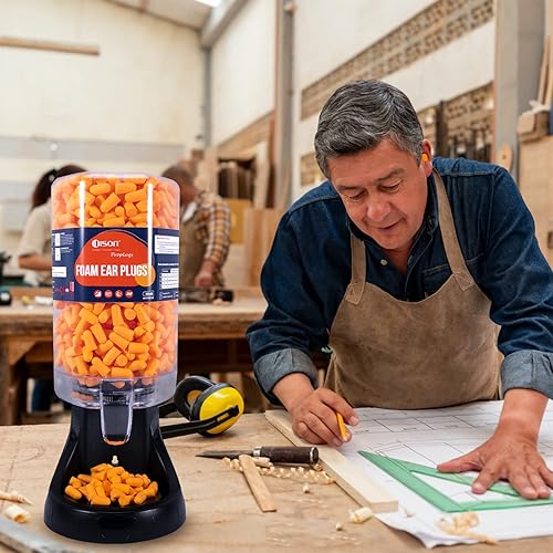 Miniatura 4 de Dison Dispensador de tapones para los oídos de espuma, reducción de ruido de 38 dB, tapones para los oídos para protección auditiva
