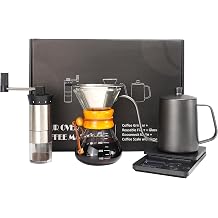 SuperCook Pour Over Coffee Kit, Coffee Maker Set, All in One Hand Drip Coffee Set, Coffee Grinder Manual Set, Ideal for Anniversary Birthday Gift