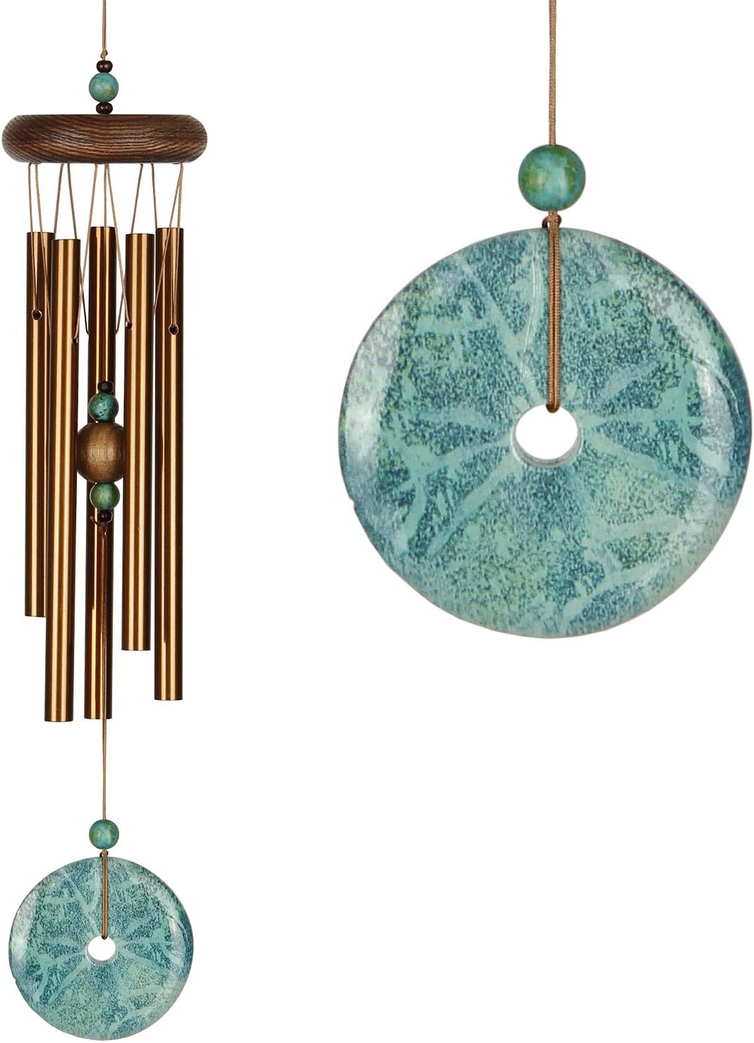 Woodstock Chimes Signature Collection, Woodstock Turquoise Chime, Petite (16'') Decor Designs Wind Chimes for Outdoor, Patio, Home or Garden Décor (WTBRP)