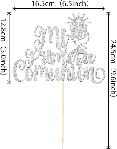 Miniatura 9 de 1 pieza de decoración para pastel de paloma con purpurina para la primera comunión, decoración para bautizo, bautismo religioso, baby shower, fiesta