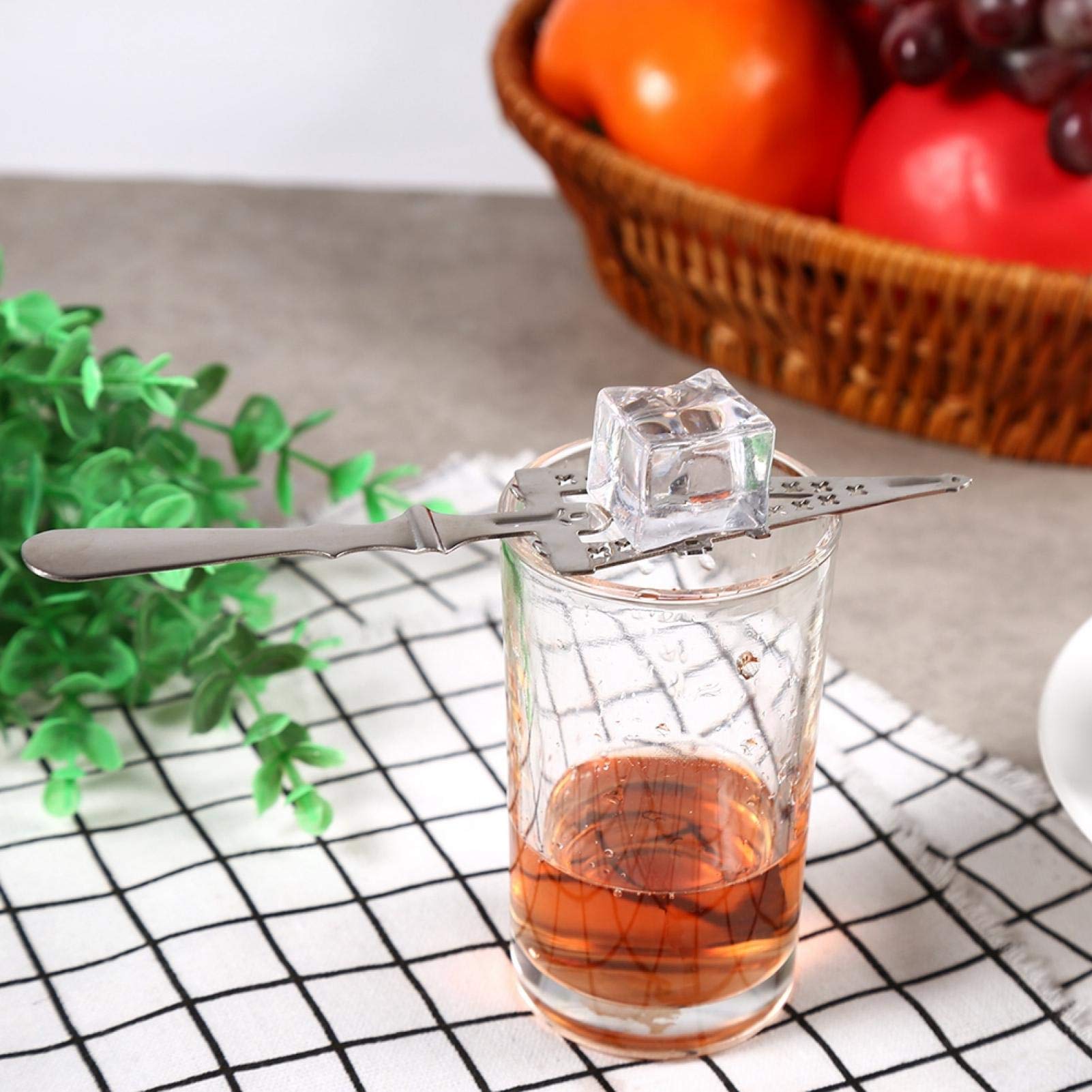 2 cucchiai di assenzio, in acciaio inox 304, cucchiai di assenzio multifunzionali, cucchiaini da caffè, cocktail bar, tazza di vetro, filtro per bere per utensili da cucina (argento