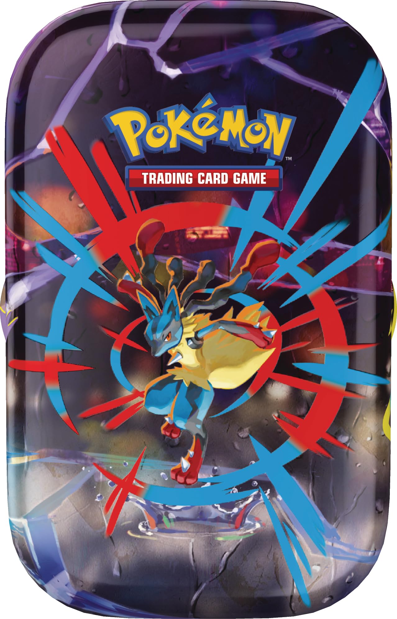Pokémon: Minilata Megahéroes de Mega-Lucario de JCC Pokémon (1 Pegatina, 1 Tarjeta ilustrada y 2 Sobres de Mejora)