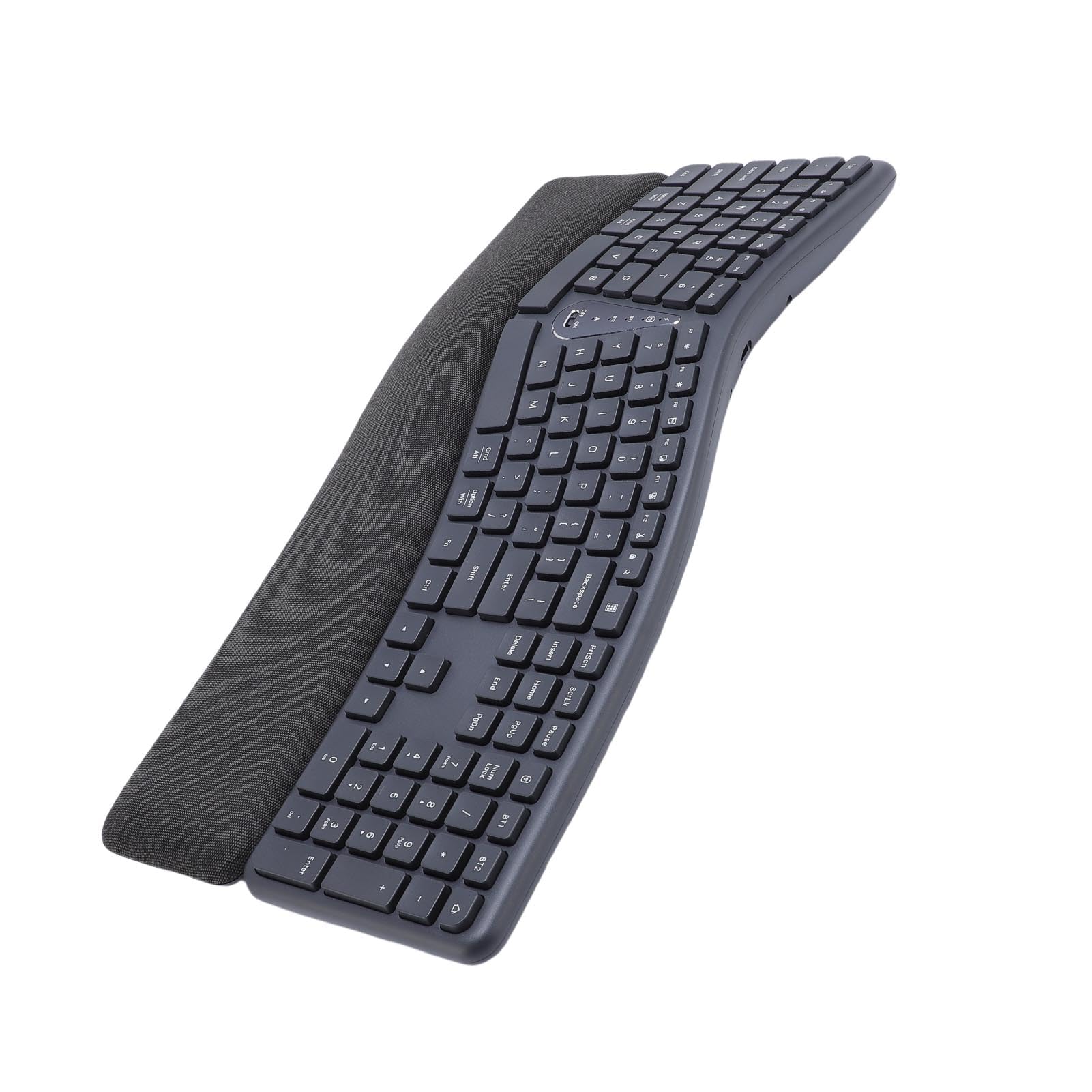 Tangxi Tastiera Ergonomica Wireless, Bluetooth a Doppia modalità e 2,4 G di connettività Split Design Inclinabile Regolabile e Riposo Al Polso Ammortizzato, per Computer Wireless per