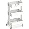Simple Houseware 3-Tier Heavy Duty Metal Utility Rolling Cart, White