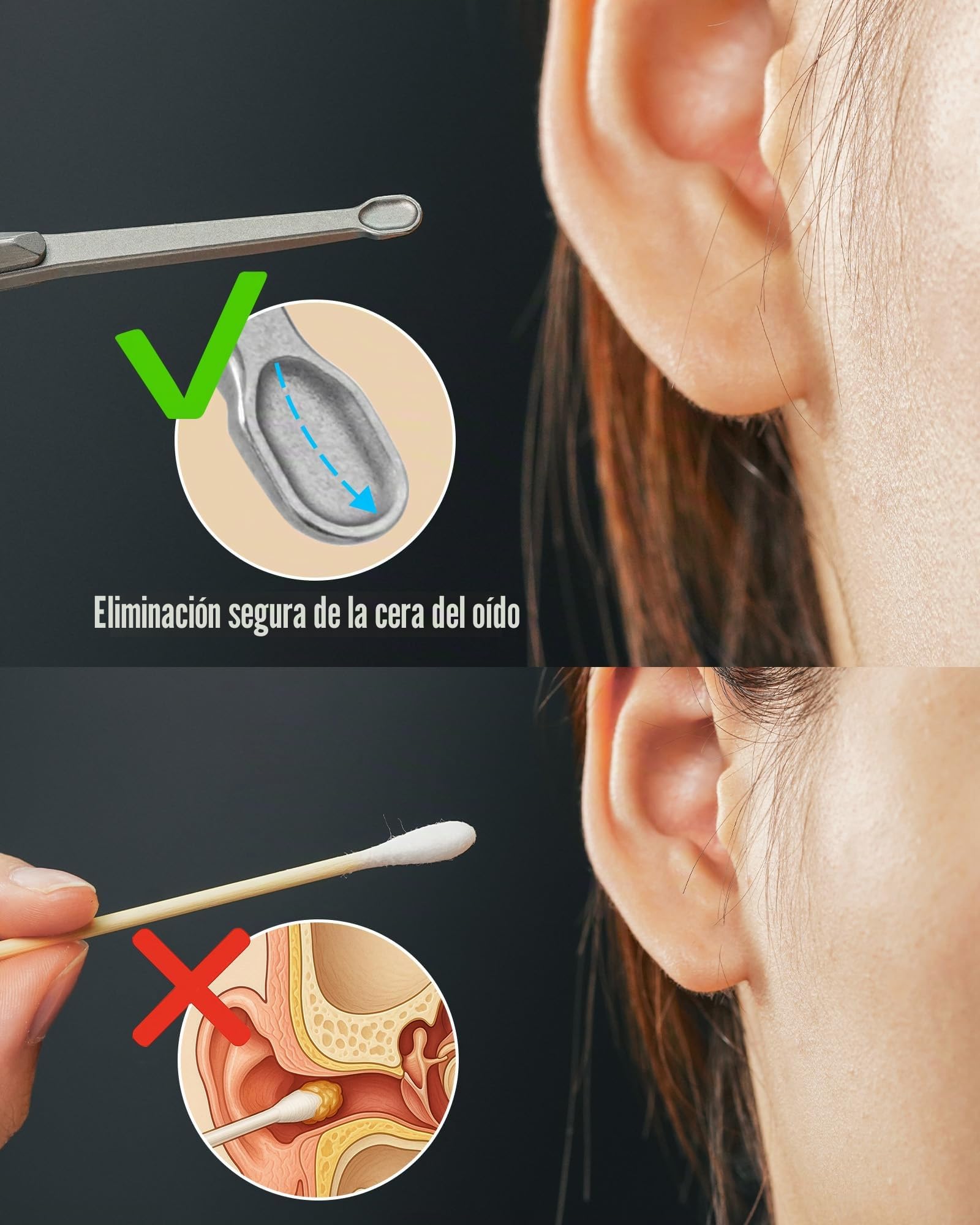 MecArmy EI2 - Llavero de titanio EDC para oídos, herramienta ultraligera para eliminar cerumen, herramienta para el cuidado de la salud del oído, llavero, limpiador de curetas (titanio)