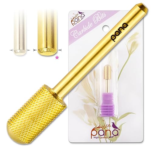Miniatura 1 de PANA Barril grande liso de 18 pulgadas tamaño de vástago  oro grano fino  Broca de uñas de acrílico o gel duro de eliminación rápida para manicura y