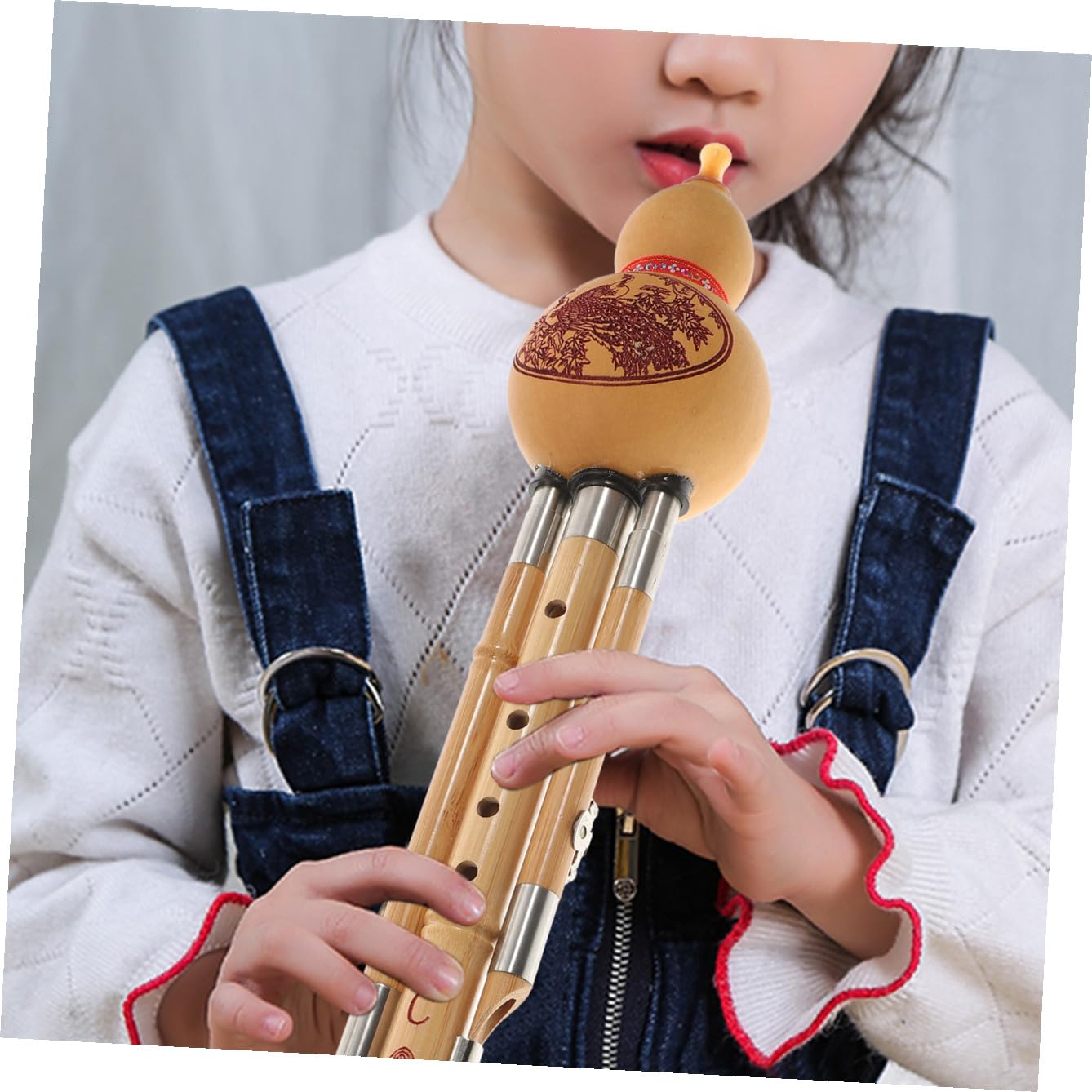 PRETYZOOM Hulusi Strumento Musicale Etnico Cinese in Zucca e Bambù Chiave Do per Principianti e Amanti della Musica Esecuzione a Tre Toni Naturalmente Realizzato Stili multipli