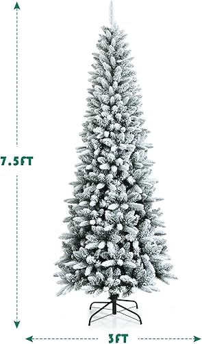 Miniatura 102 de Goplus Árbol de Navidad negro sin luz de 7.5 pies, árbol de Halloween artificial con 1258 puntas de rama, soporte de metal, árbol completo