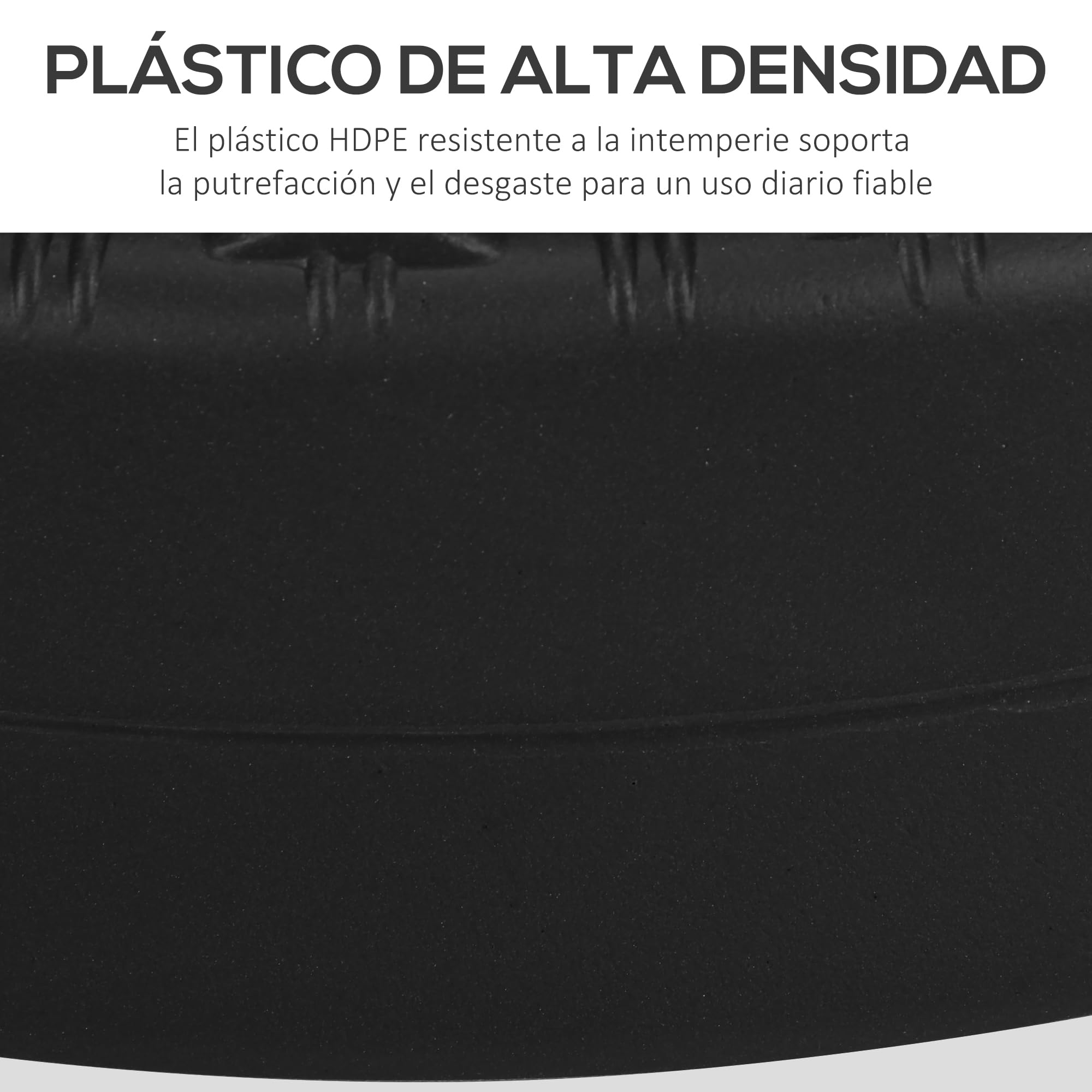 Outsunny Base de Sombrilla Redondo Soporte para Parasol Rellenable de Agua 22 kg y Arena 29 kg para Poste de Parasol de Ø38/48 mm Superficie de Imitación de Ratán Ø51x36 cm Negro