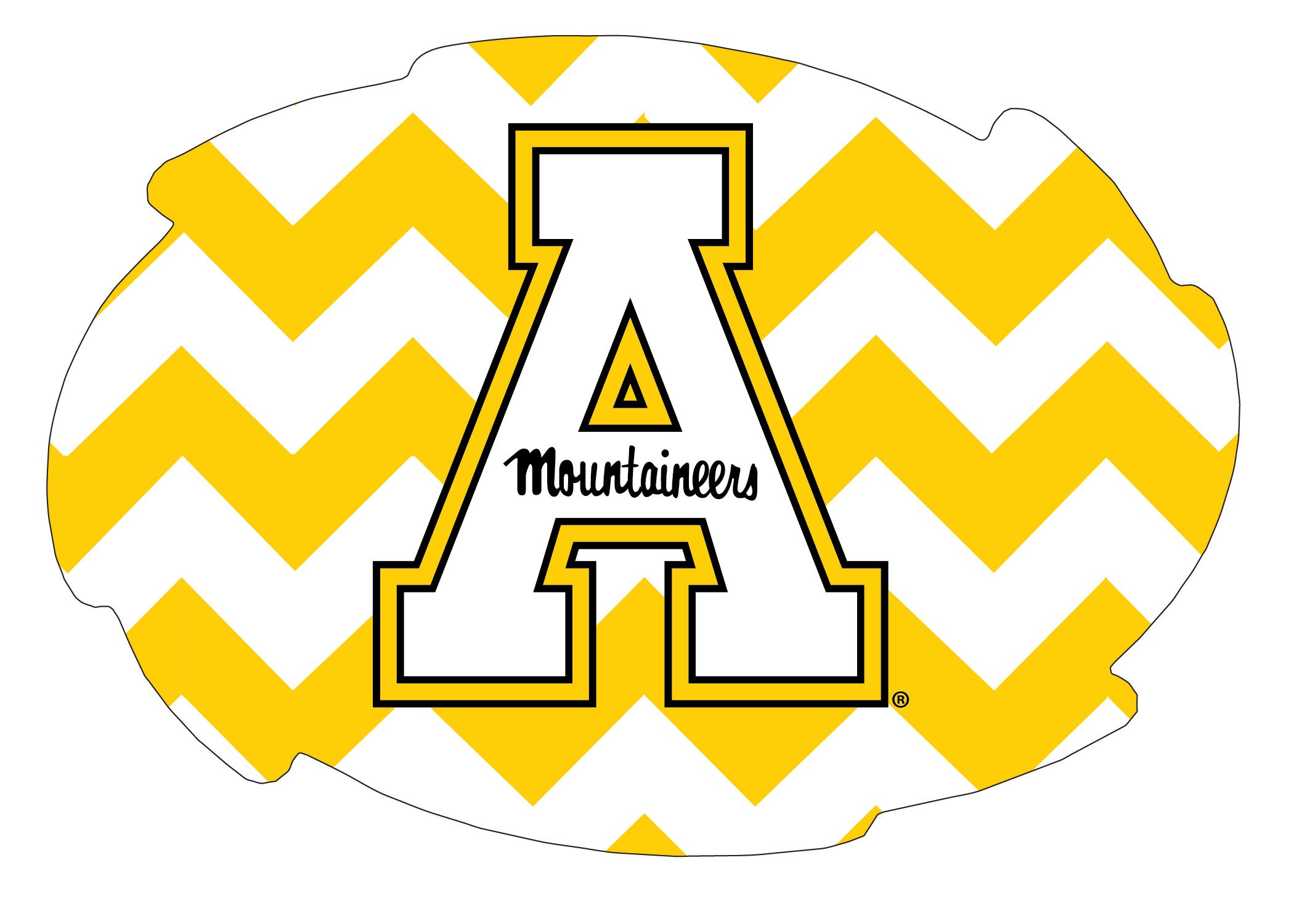 Appalachian State 5x6 Inch Chevron Swirl Magnet Single Officially Licensed Collegiate Product