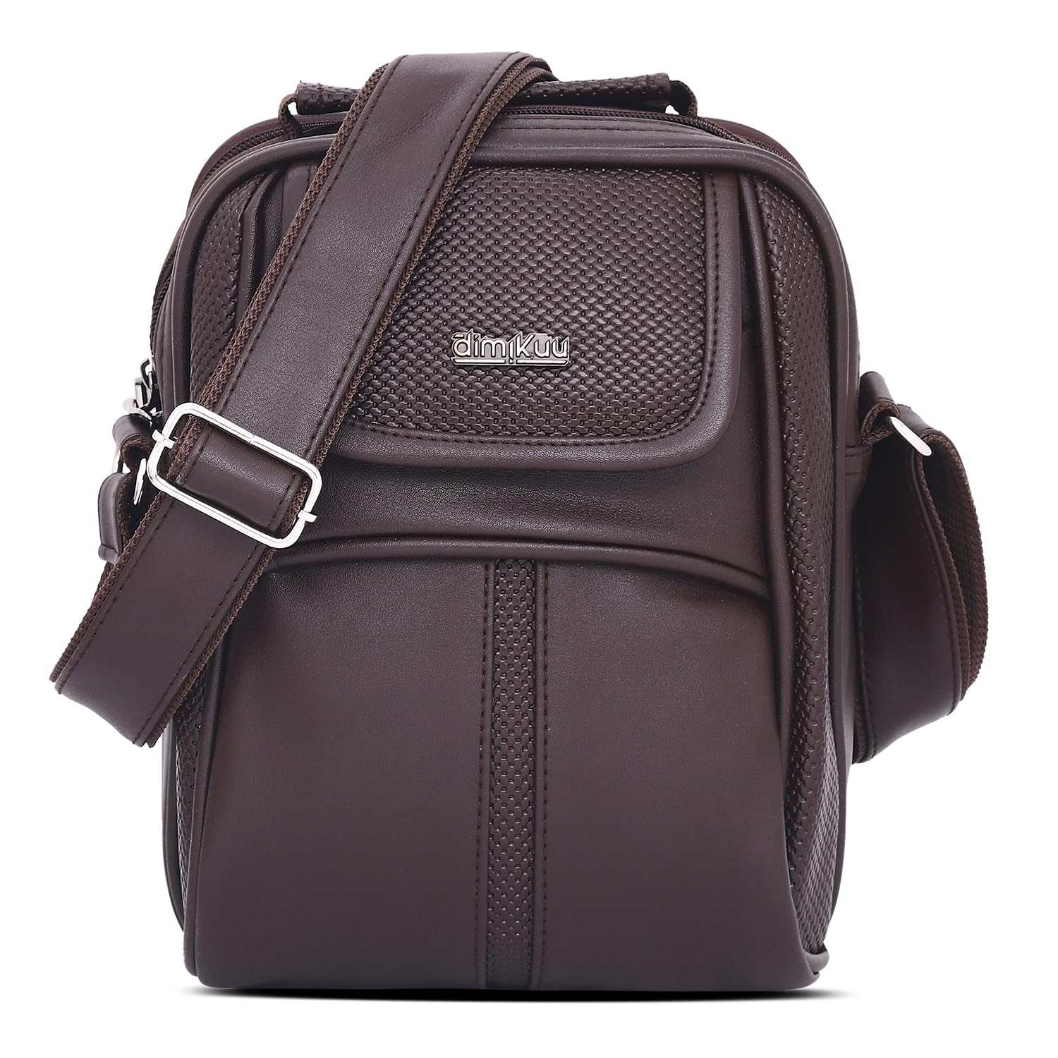 dimikuu Textured Vegan Leather Sling Bag for Men & Women|Compact Crossbody Shoulder Bag-picture-36