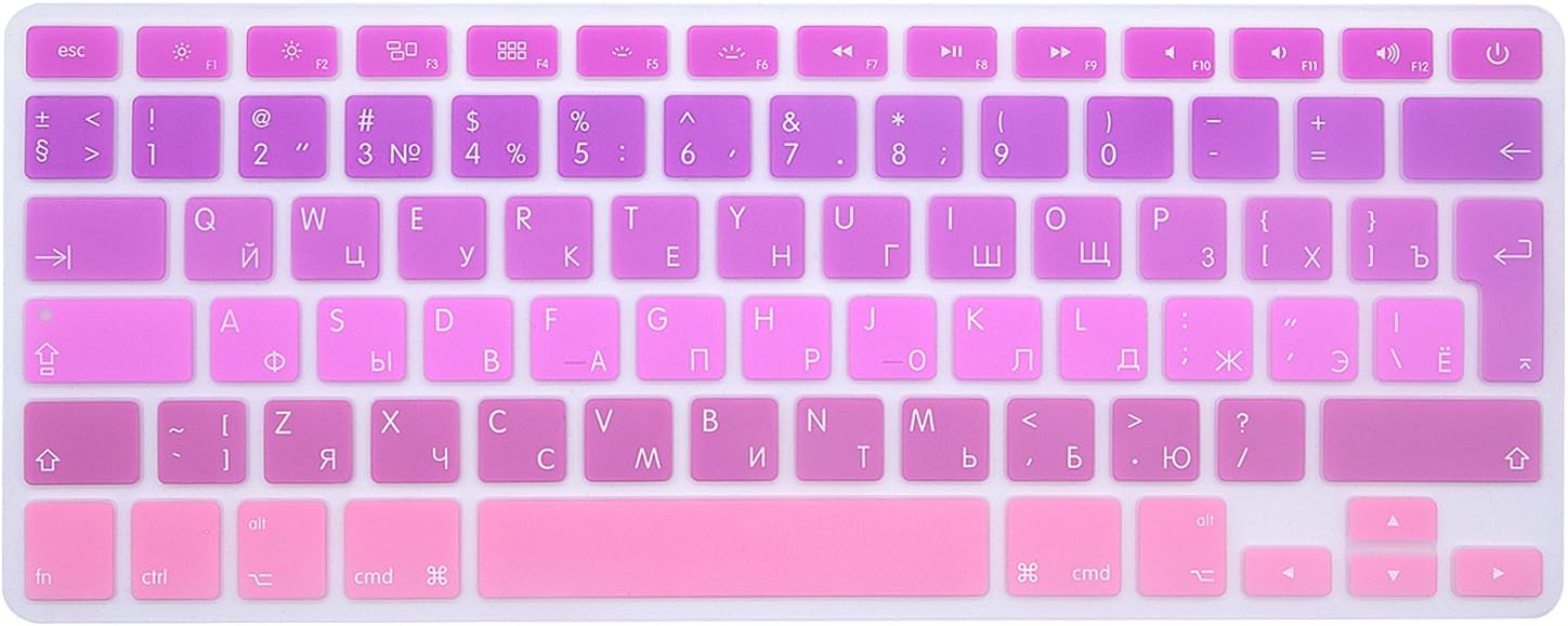 MMDW EU/UK Russian Language Keyboard Cover for Macbook Air 13“ A1466 A1369 & for Macbook Pro 13" 15" 2015 or Older Version Macbook Old Air 13" Keyboard Silicone Skin with or without Retina Display