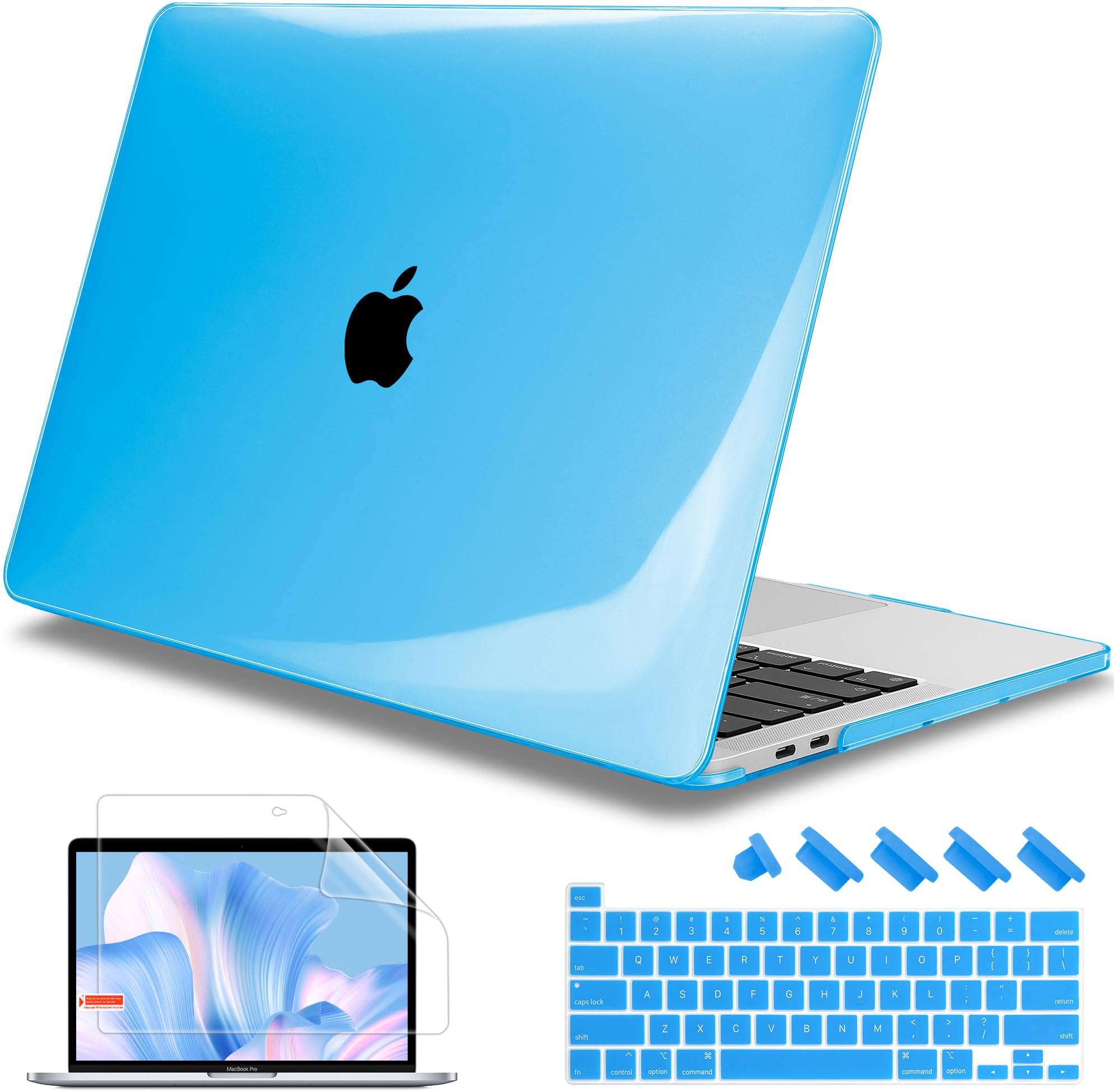 Mektron for MacBook Pro 13 inch Case 2022 2021 2020 Release A2338 M2 M1 A2289 A2251, Clear Plastic Hard Shell Cover with Touch Bar Touch ID for 13 in