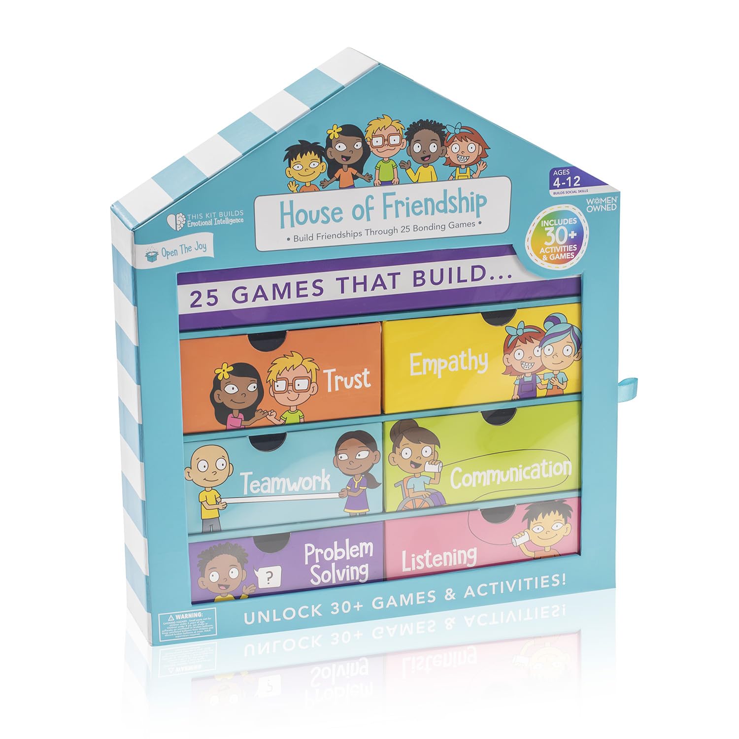 Open The Joy House of Friendship - DIY Friendship Playhouse Kit for Kids Ages 4-12, Social Skills Learning Activities, Creative Crafts for Teamwork, Communication, and Emotional Intelligence