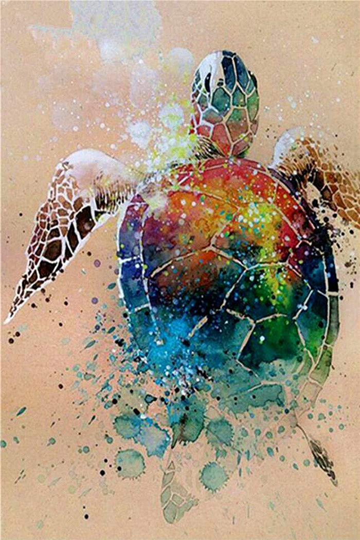 SULISODIY 5D Diamond Painting Kits for Adults, Full Drill Crystal Rhinestone Embroidery for Home Wall Decor,30x40cm Sea Turtle