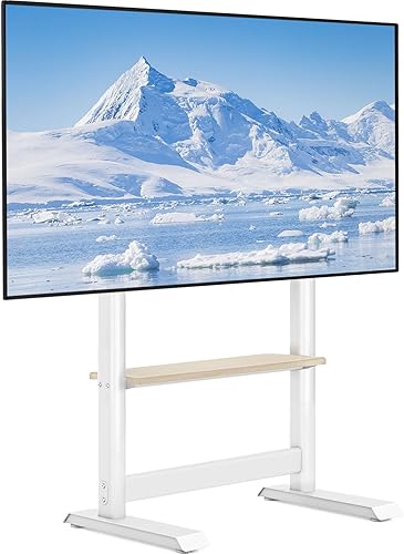 Soporte universal para TV LCD LED OLED de 55 a 100 pulgadas, soporte de TV de suelo con soporte, altura ajustable y estante de almacenamiento