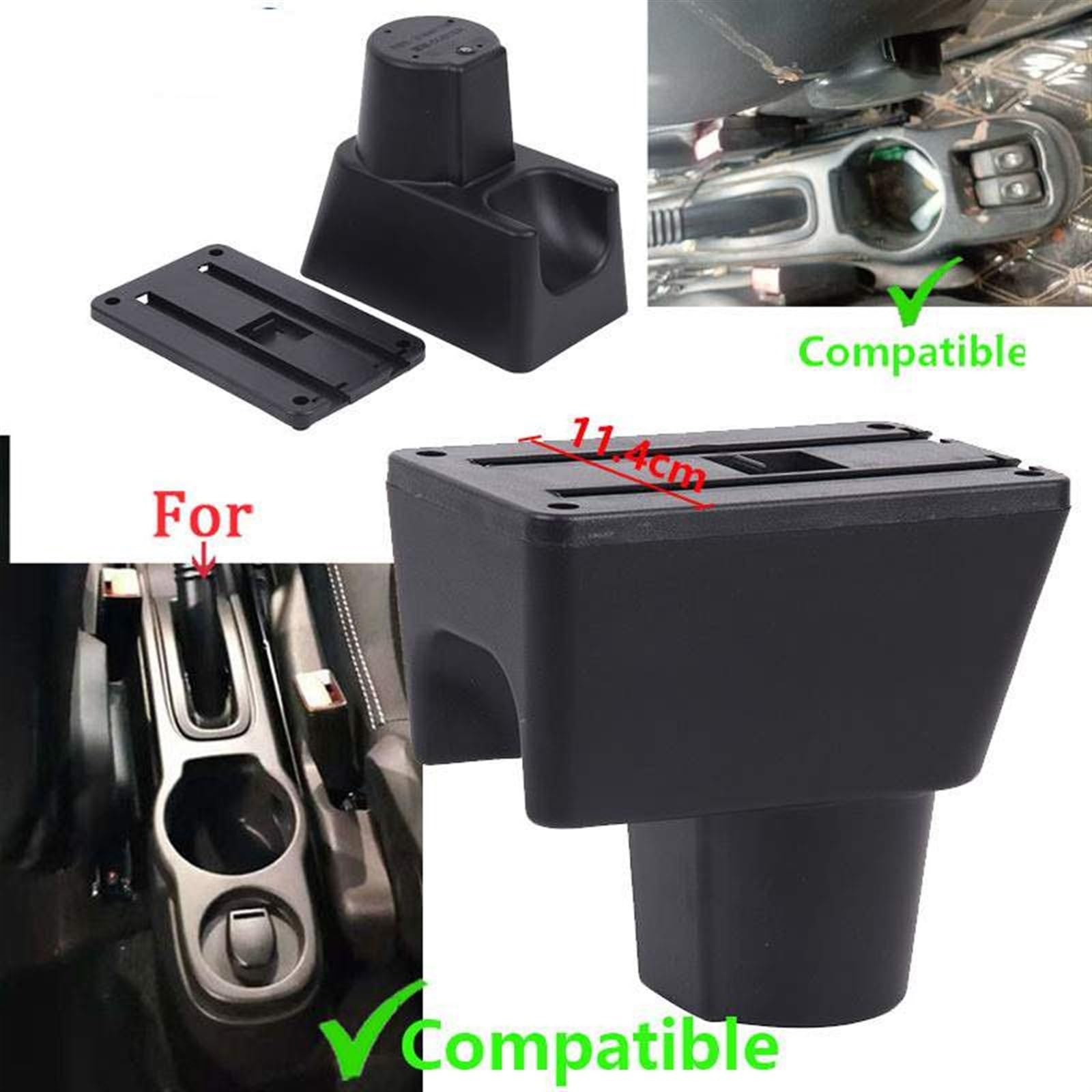 Pasuje do podłokietnika Renault Duster dla Nissan Terrano 3 dla Renault Oroc schowek w podłokietniku samochodowym schowek akcesoria samochodowe wnętrze (Material : A2 Black black 7USB)