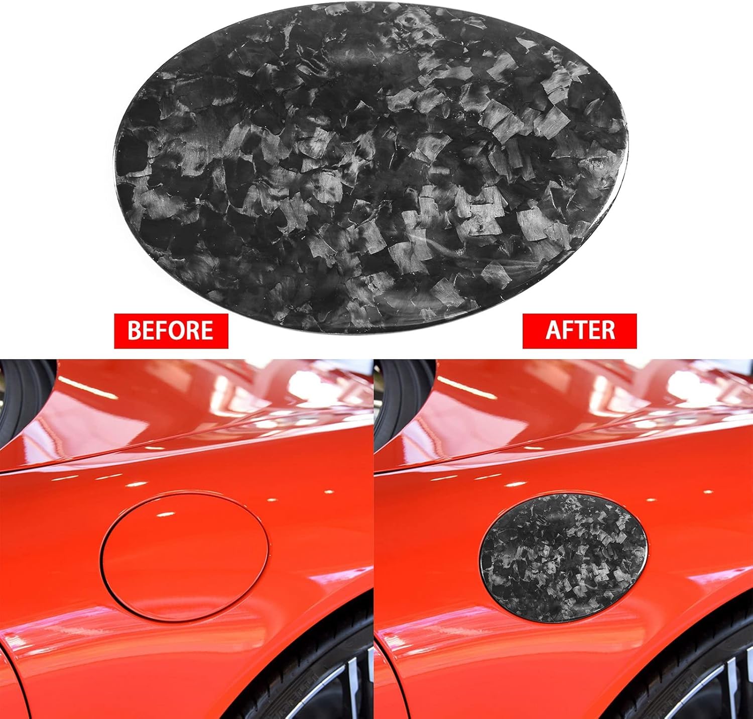 Forged Carbon Fiber Fuel Oil Gas Tank Cap Trim Cover for Porsche 718 911 2012-18