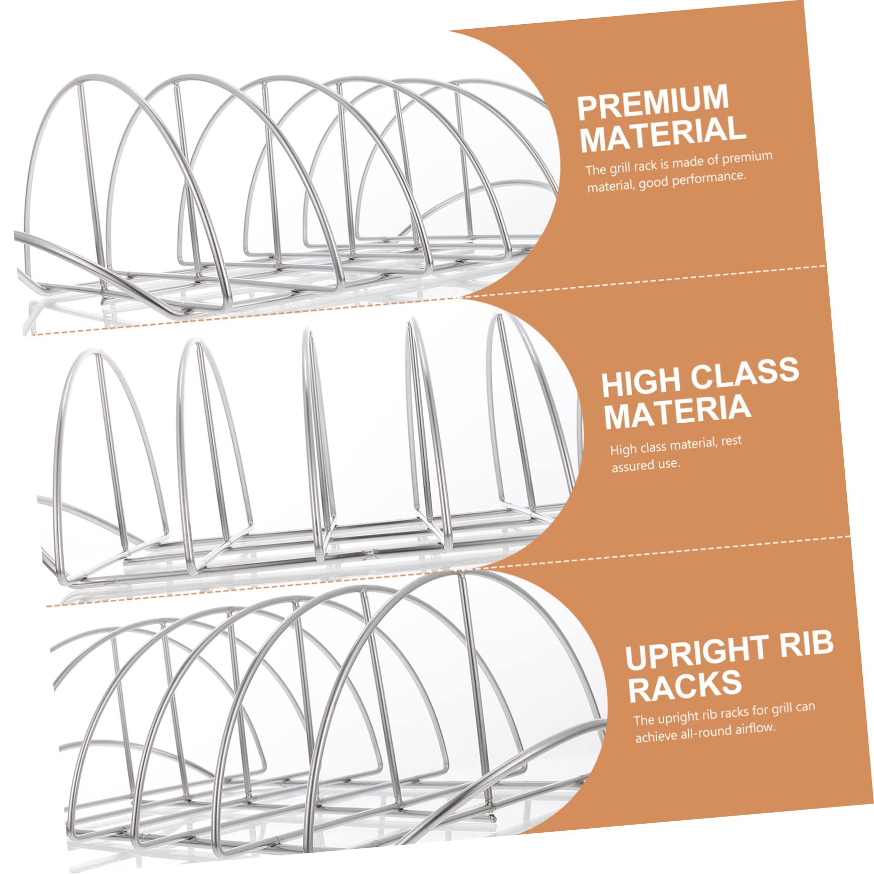 ifundom Supporto per Costolette in Acciaio Inox, Resistente all’Usura, Leggero, per Barbecue e Affumicatore, Accessorio per Grigliate Domestiche e Picnic