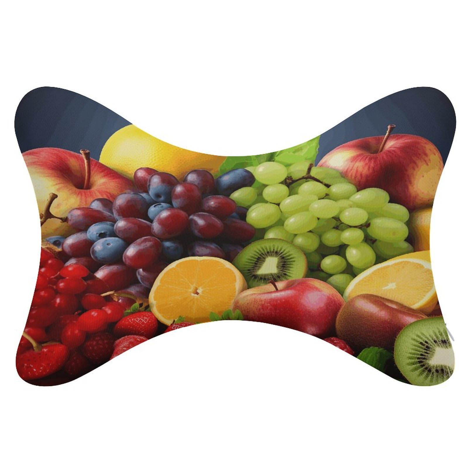 VstaDank Fruits 2 Pack Ergonomic Removable Car Neck Pillows, Ergonomic Bone Shaped Pillows, Soft Car Headrest Pillows for Office, Airplane