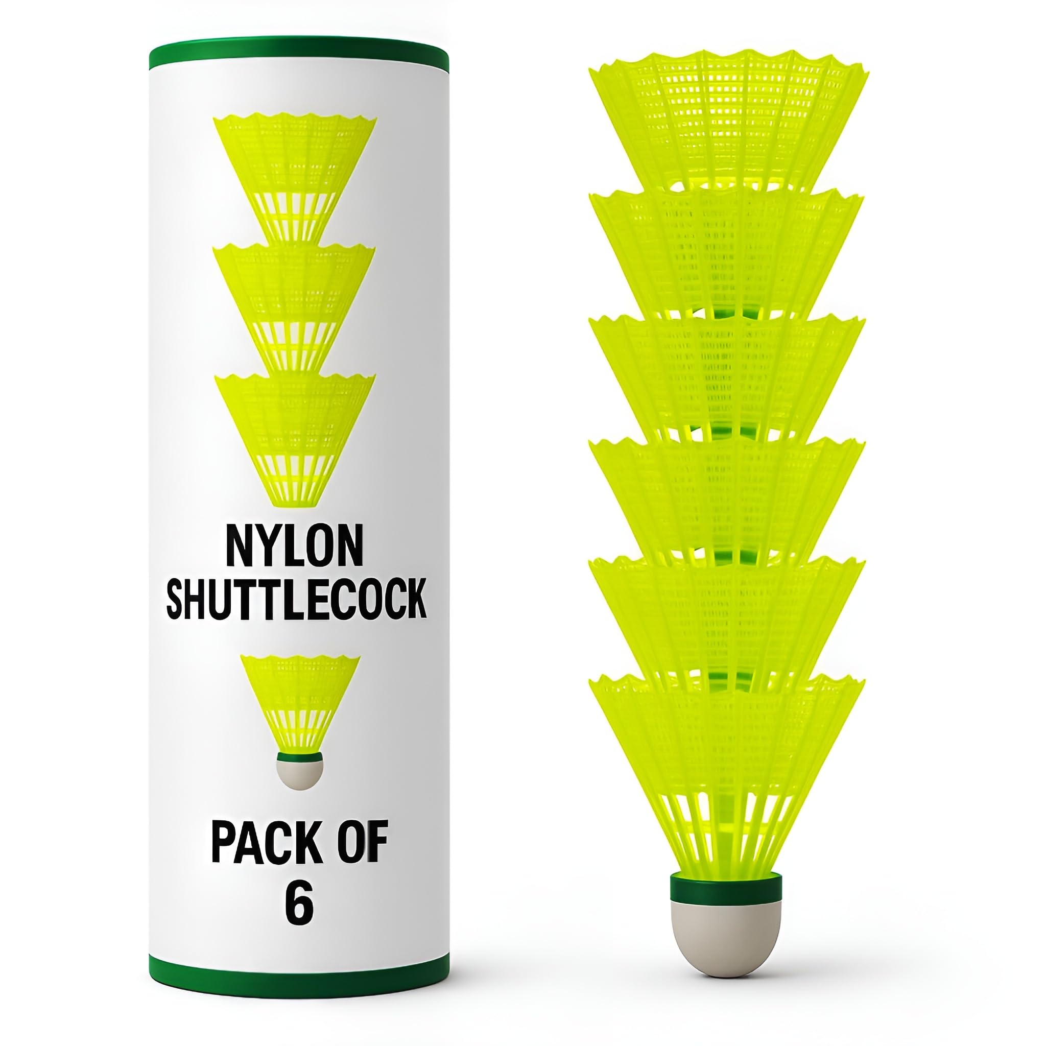 Nylon Badminton Shuttlecocks for Practice & Training – Durable Badminton Birdies for Indoor & Outdoor Play | High-Visibility Yellow Shuttles | Stable, Long-Lasting Flight (Pack of 6)-image-21
