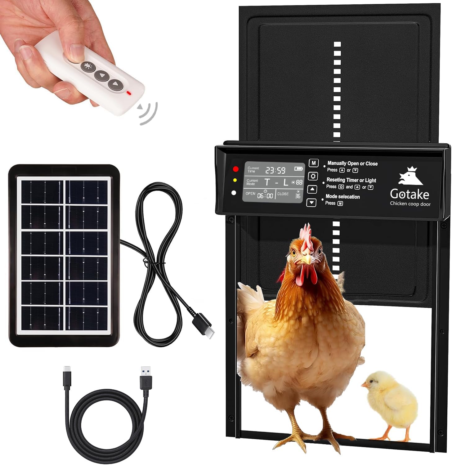 Automatic Chicken Coop Door Solar Powered, Gotake Chicken