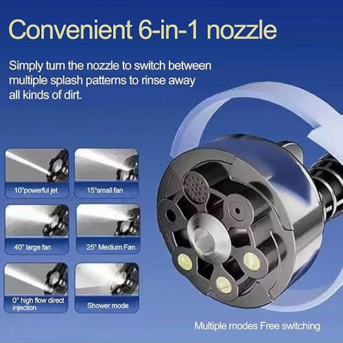 Miniatura 6 de Lavadora a presión inalámbrica, motor sin escobillas de 980 PSI, lavadora a presión portátil con 2 baterías de 4.0 Ah, pantalla táctil LED, boquilla