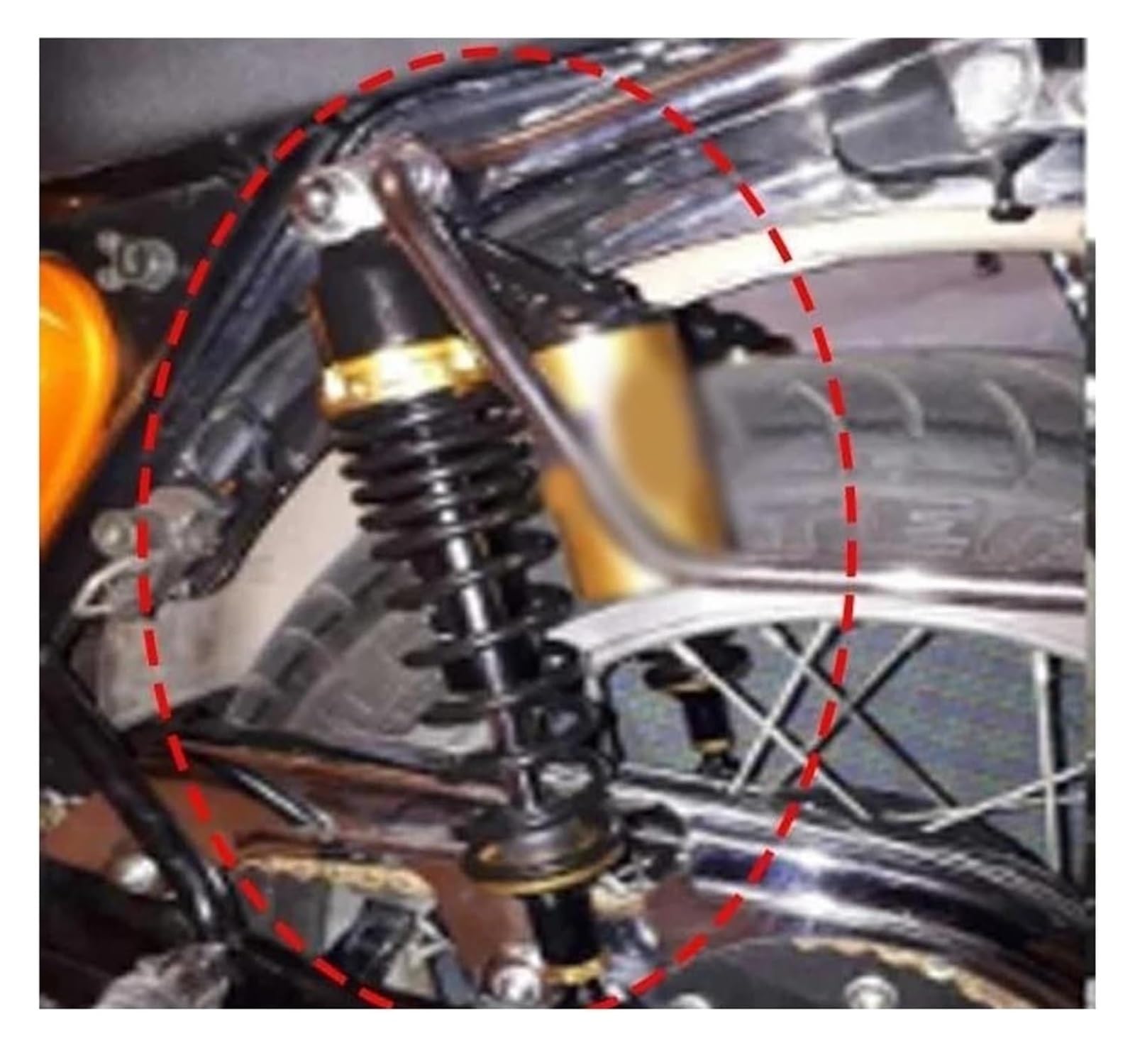 Amortiguador Choque Motocicleta para Yamaha para X MAX 300 para Xmax Amortiguadores De 7 Mm Y 350 Motocicleta(Oro)