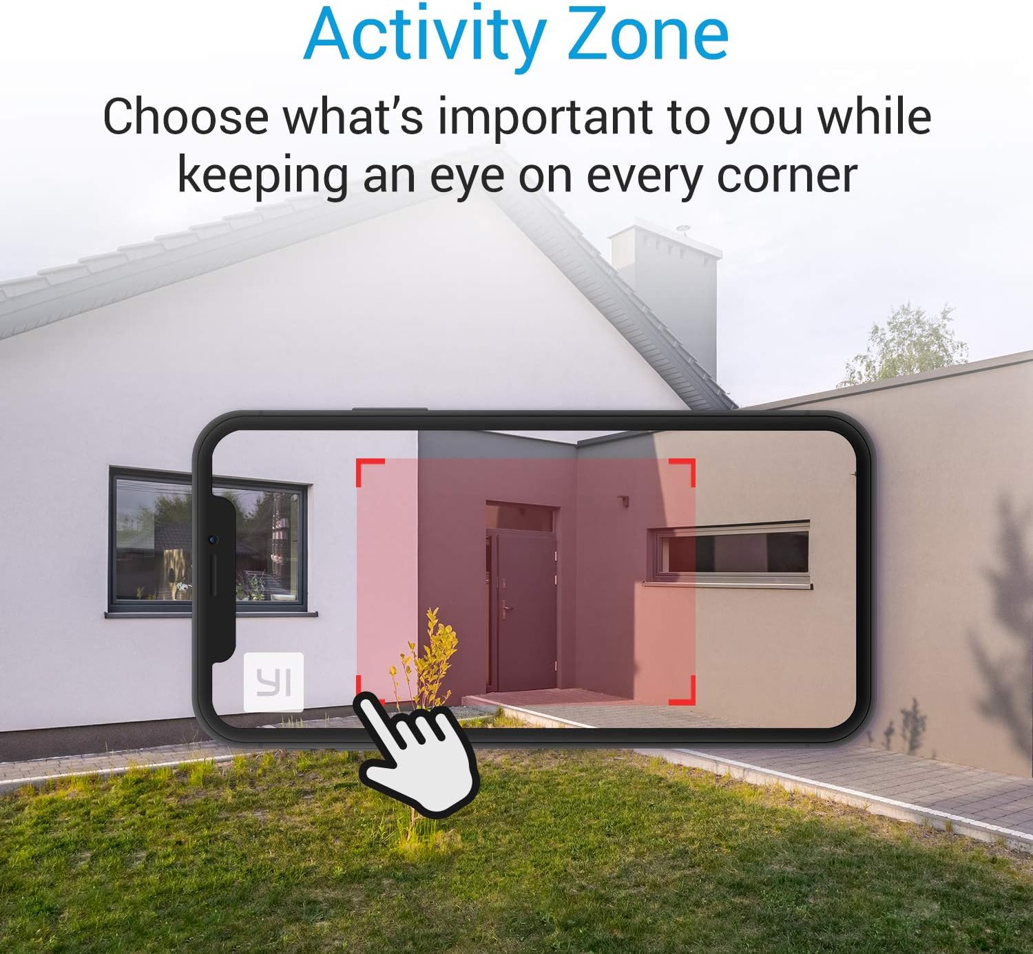 Layar smartphone anu nunjukkeun pilihan zona aktivitas dina feed kaméra