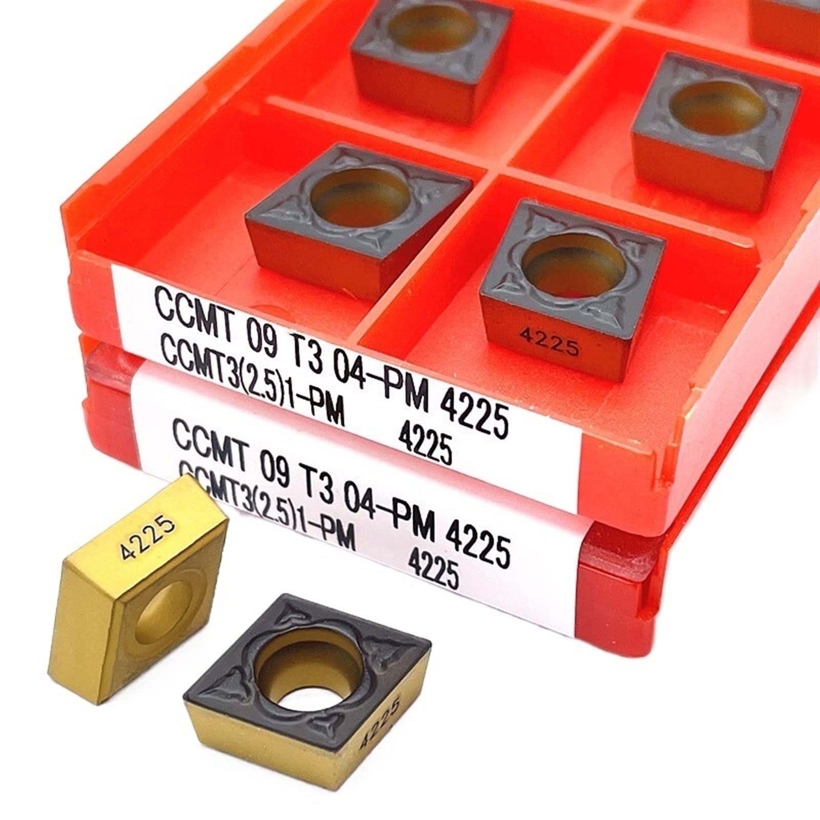 AALLYN Indexable Carbide Lathe Tool 10pcs CCMT09T304 CCMT09T308 PM 4225 Metal Turning Tool Lathe Tool Milling Cutter Turning (Size : CCMT09T304 PM 4225)