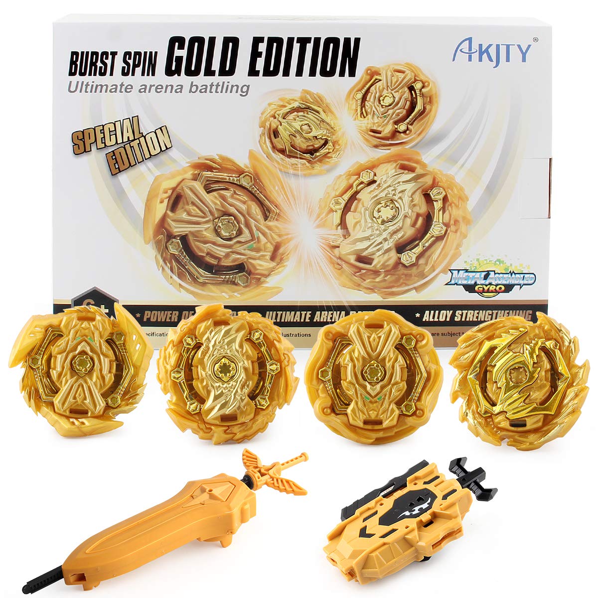 Bey Battle Burst Evolution Attack Gyro Battling Tops with 4D Launcher Battle Set 4 in 1