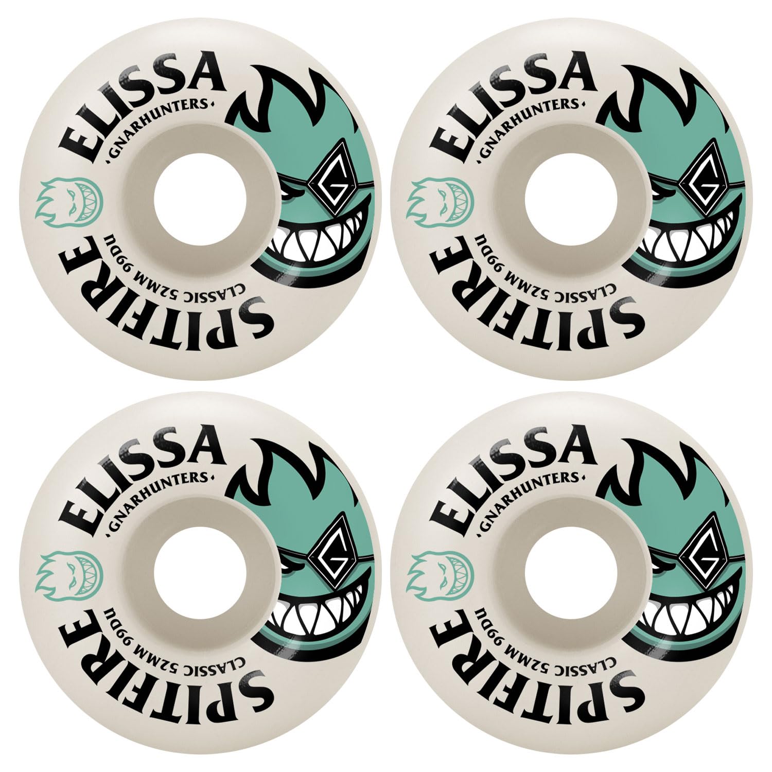 Spitfire Classic 99a Elissa Gnarhunters Roues de skateboard Blanc 52 mm