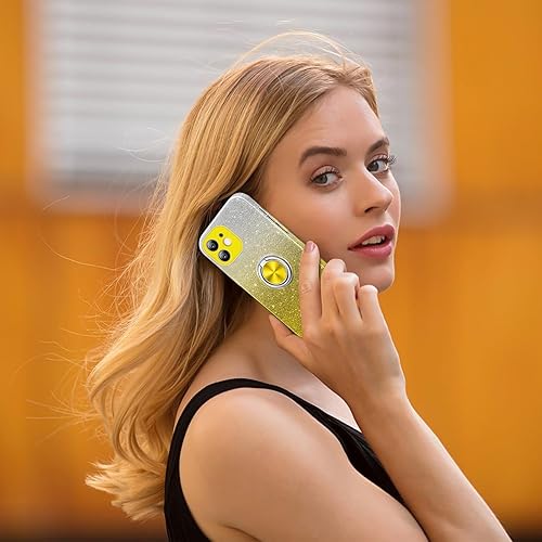 Miniatura 6 de JUNAUTTB Funda para Samsung Galaxy S22 5G con soporte de anillo magnético, purpurina brillante, para niñas y mujeres, funda protectora de TPU y