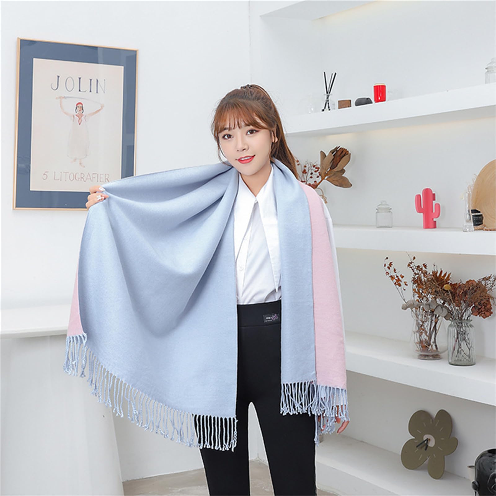 Foulard Donna Sciarpa Scialle Double Face Versatile Da Donna, Spessa Uomo, Perfetta Per L'autunno E L'inverno