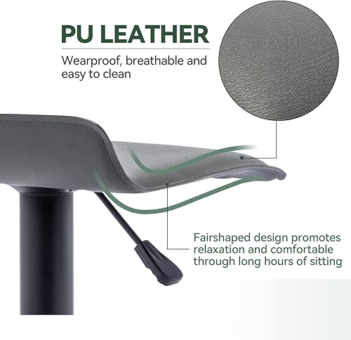 Miniatura 24 de Vogue Furniture Direct Juego de 2 taburetes de bar ajustables, modernos taburetes de bar giratorios de piel sintética con puente aéreo, silla de bar