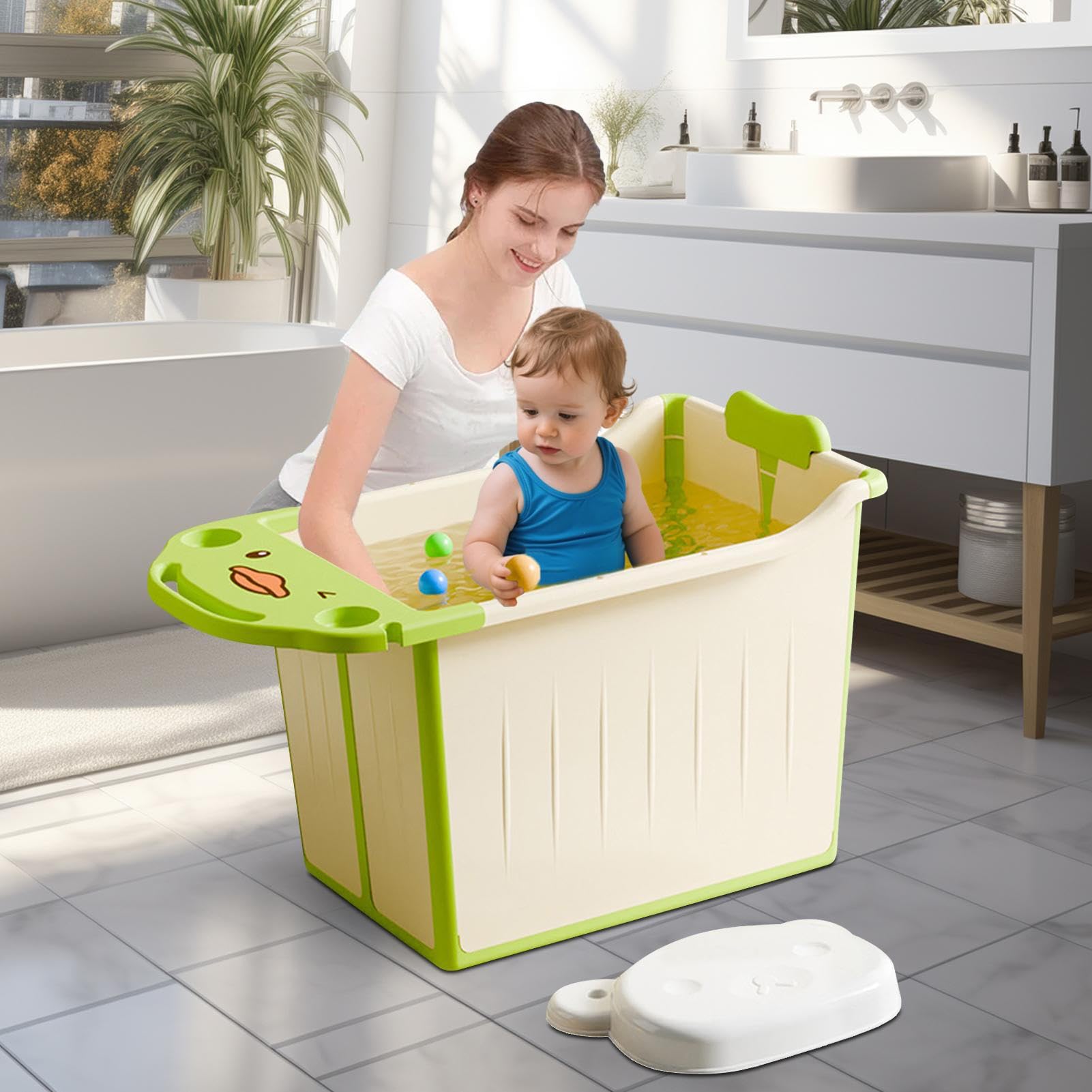Vasca Da Bagno Portatile Per Piscina Pieghevole Per Bambini Facile Da | Supporto Pratico Vasca Ergonomica Da Viaggio Per Casa Bagno Appartamento Vacanza