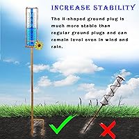 Vista 4 de Pluviómetro para exteriores, a prueba de congelación, capacidad de 7 pulgadas, pluviómetro desmontable con estaca para patio, césped y jardín