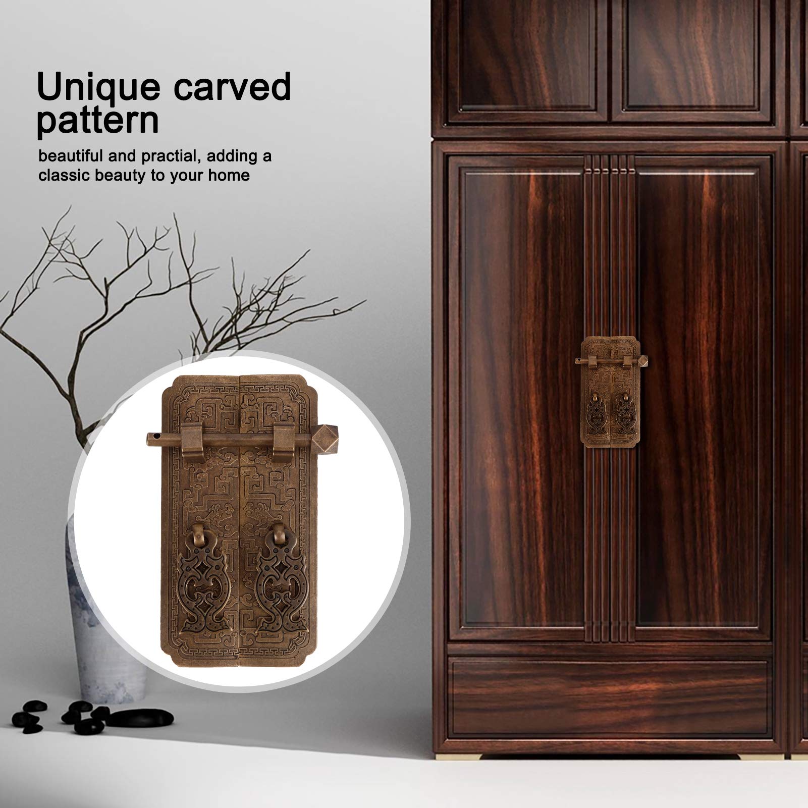 SIK® Chinese Pull Handle, Chinese Style Antique 13.2x3.6x3cm Anti