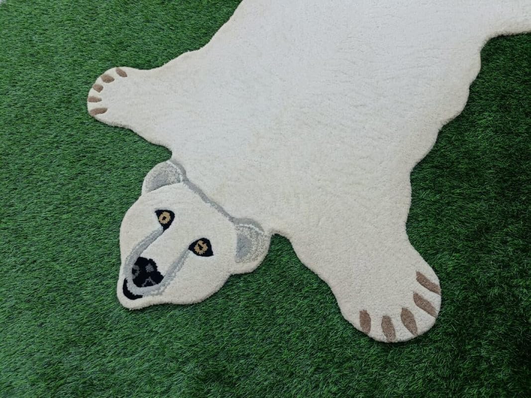 Handmade Tufted Animal Print Design | 100% Imported Pure Blended Wool Area Rugs (3x5 Feet) Multiple Colors