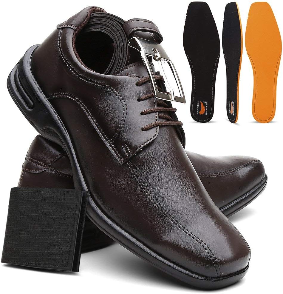 Kit Sapato Masculino Confort Plus Leve E Macio + Cinto e Carteira em promoção! Veja a oferta e mais achadinhos de Sapatos Hoje é o melhor dia para comprar Kit Sapato Masculino Confort Plus Leve E Macio + Cinto e Carteira com aquele preço maroto! Promoção! Aproveite a oferta!
